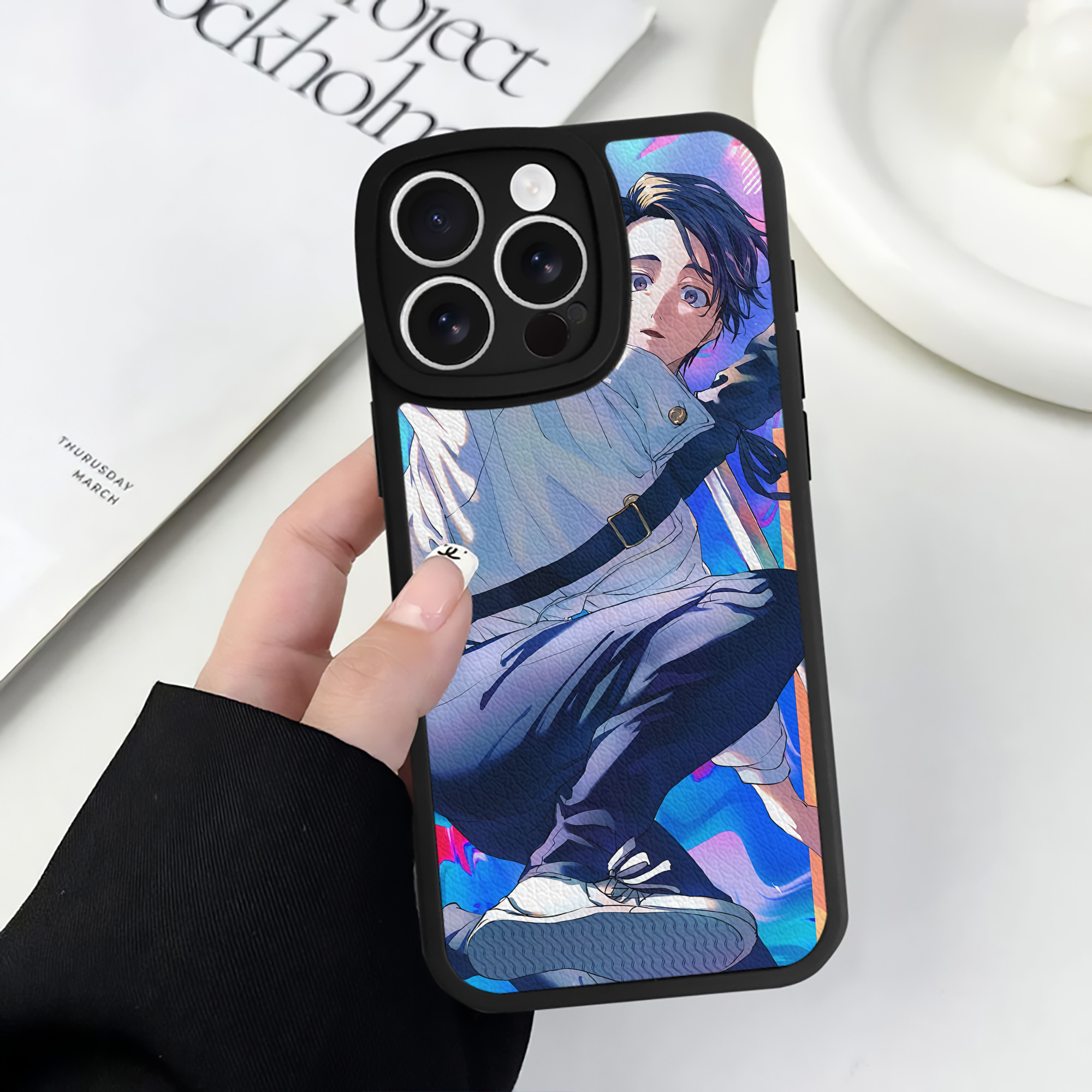 （画像用） 呪術廻戦 Jujutsu Kaisen 【iPhone 16シリーズ対応】シリコンスマホケース（レザー調） 材質：シリコン